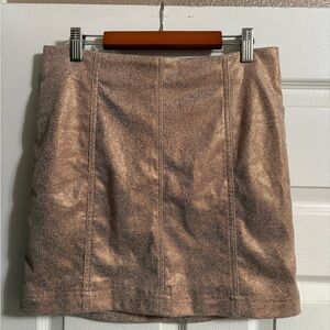 Free People mini skirt gold shimmer size 4